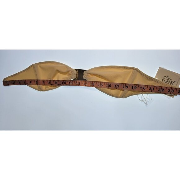 SAME LOS ANGELES BIKINY WOMENS TOP HAMMER BANDEU LARGE SMALL BEIGE FAUX SUEDE - Picture 4 of 6